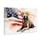 Stupell Industries Patriotic Dog with Flag Canvas Wall Art